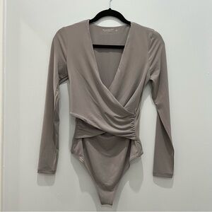 NWT Abercrombie and Fitch Long-Sleeve Wrap Bodysuit